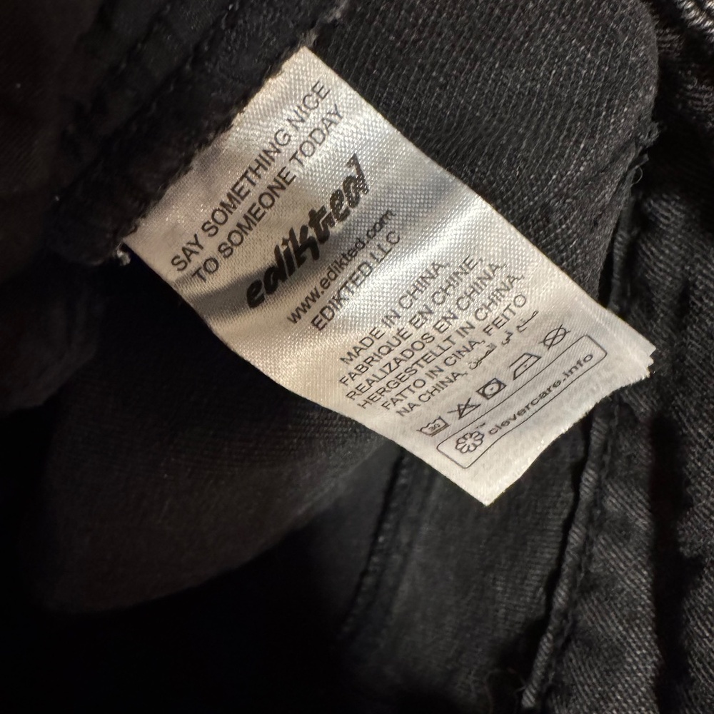 Edikted Wide Leg Black Denim Jeans XS - Picture 2 of 4